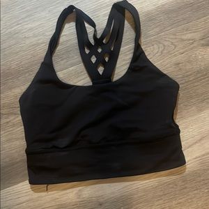 Black long Lululemon sports bra